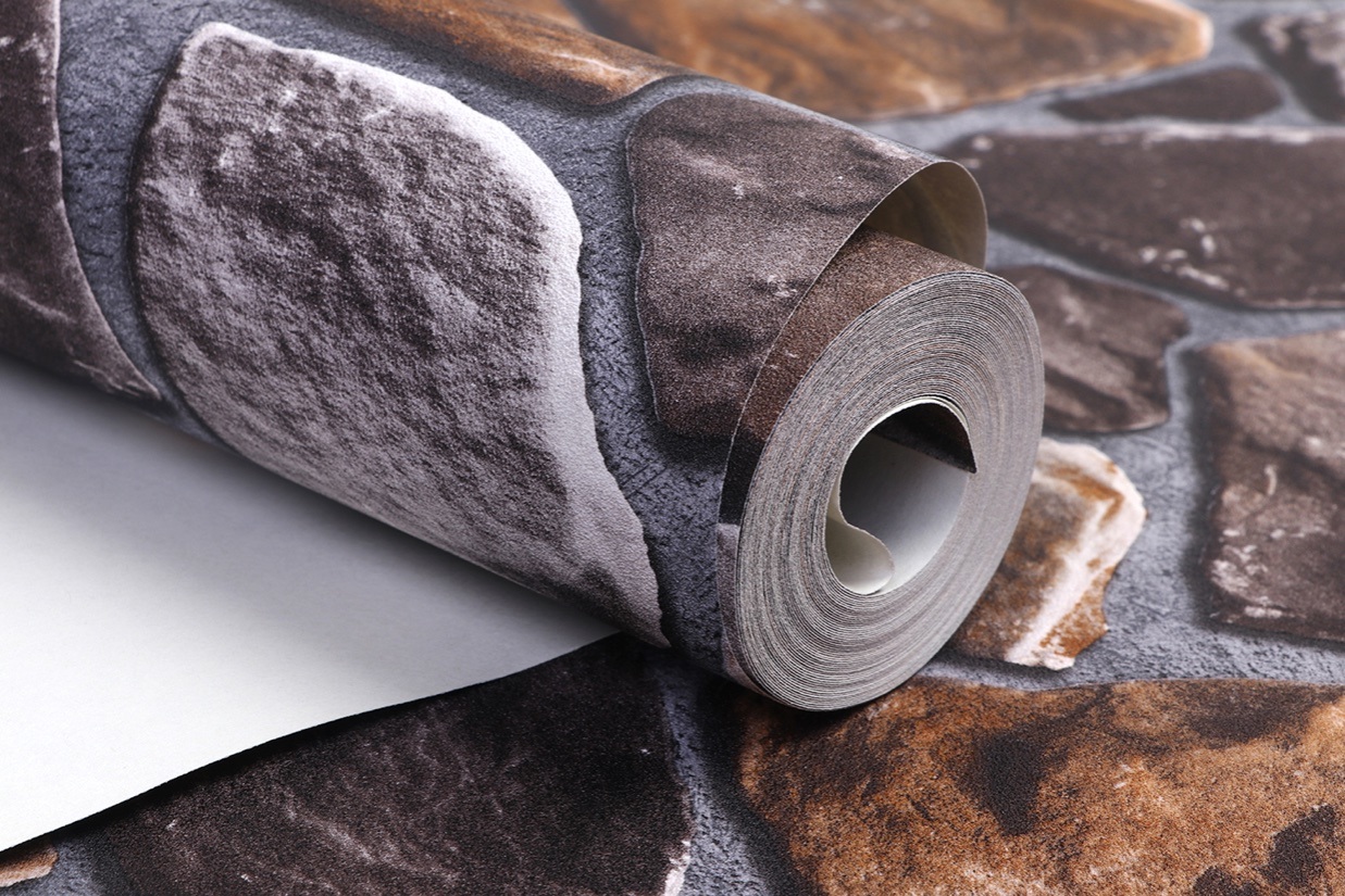 New PVC High Quality Wallpaper Modern Stone Style