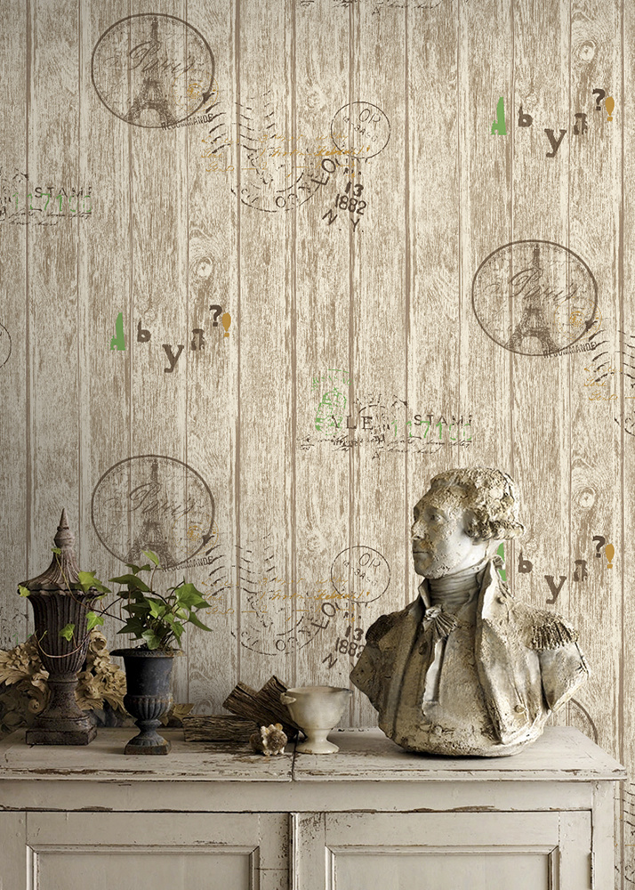 New PVC High Quality Wallpaper Modern Colorful Wooden Style