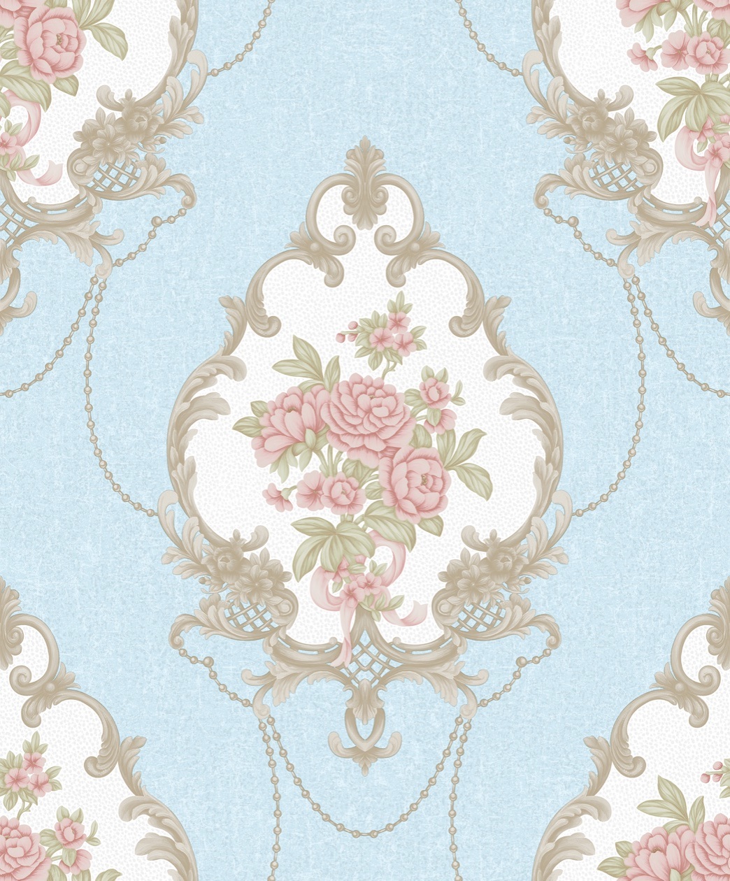 PVC Deep Embossing Damask Flower Design High Quality PVC Wallpaper Home Decoration