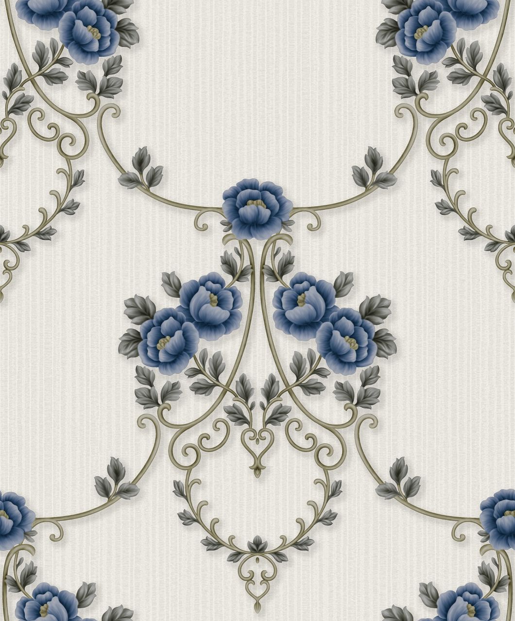 PVC Damask Flower Design Deep Embossing High Quality PVC Wallpaper
