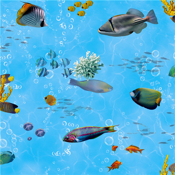 2021 New Design PVC Wallpaper Kids Undersea World Design