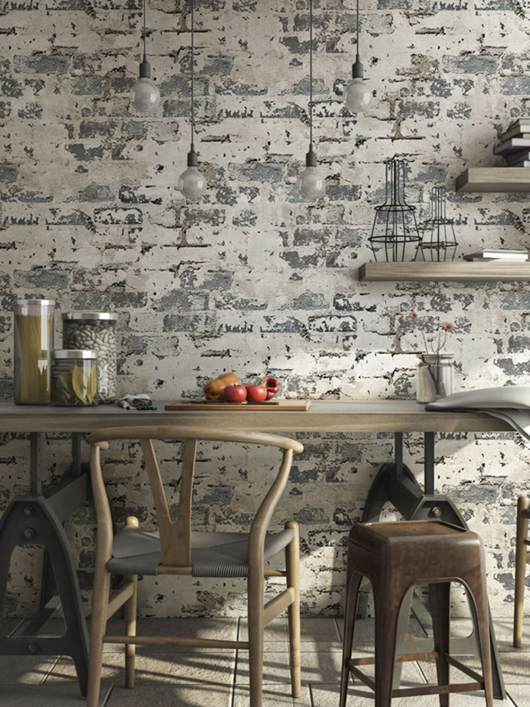 New PVC High Quality Wallpaper Modern Luxury Old Brick Design