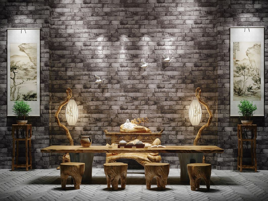New PVC High Quality Wallpaper Modern Luxury Bricks Design