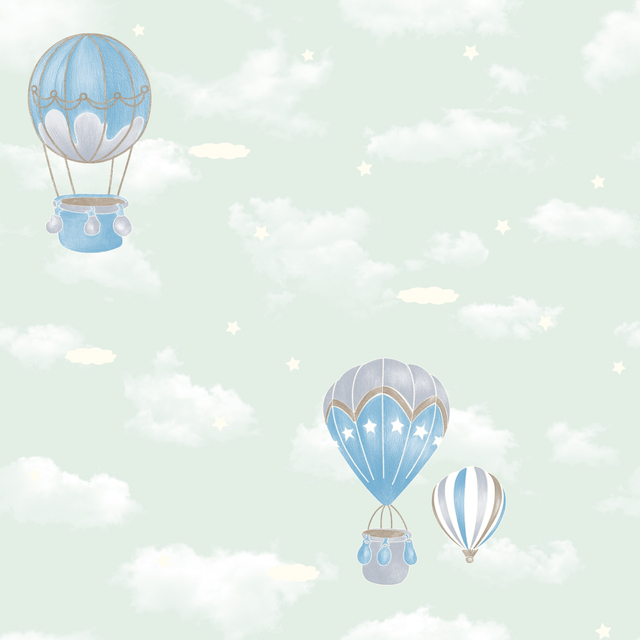 New PVC High Quality Wallpaper Kids Hot Air Balloon Design