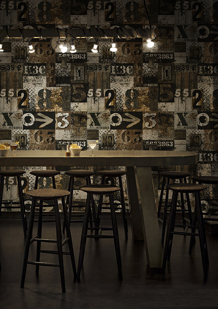 New PVC High Quality Wallpaper Modern Colorful Industrial Style