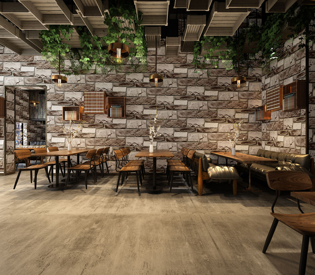 New PVC High Quality Wallpaper Modern Colorful Stone Brick Style