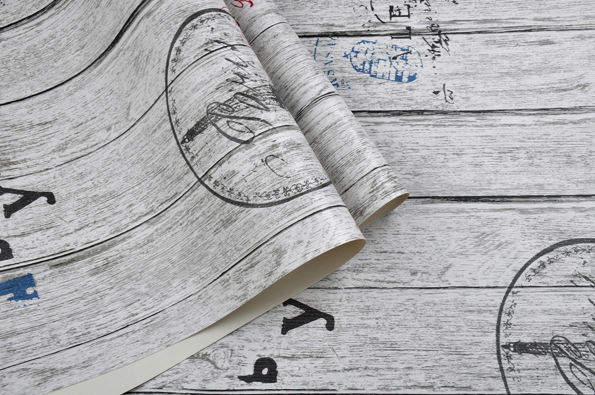 New PVC High Quality Wallpaper Modern Colorful Wooden Style