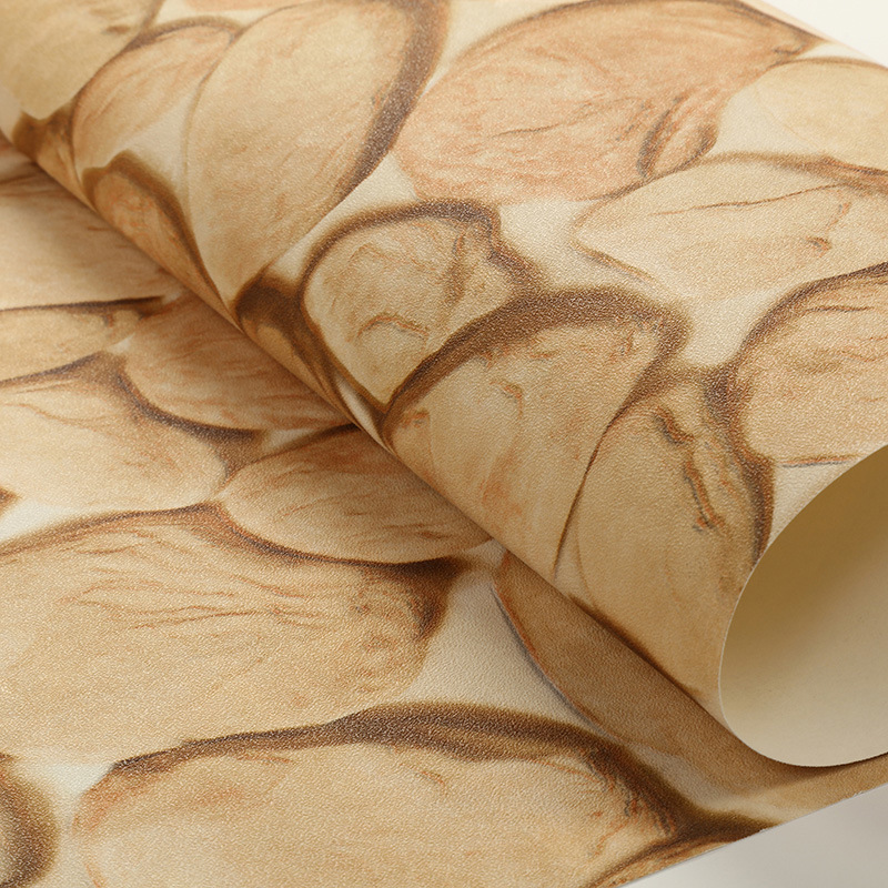 PVC Vinyl Wallpaper Stone 3D Modern Waterproof Wall Paper for Home Decor