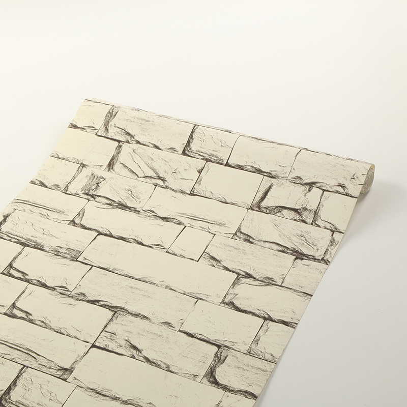 Waterproof PVC Vinyl Wall Paper Wall Covering Brick 3D Wallpaper for Home Decor