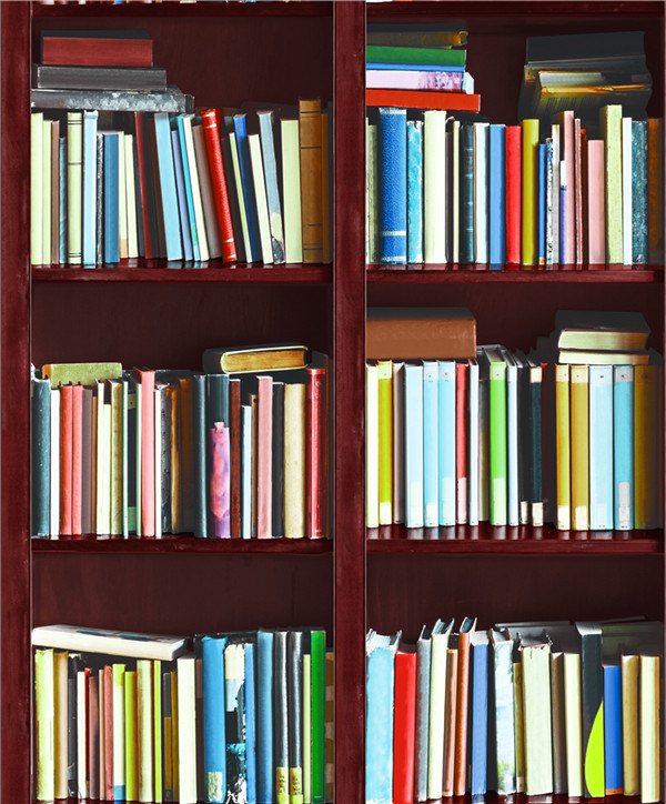 2021 New Design PVC Wallpaper Modern 3D Bookshelf Design