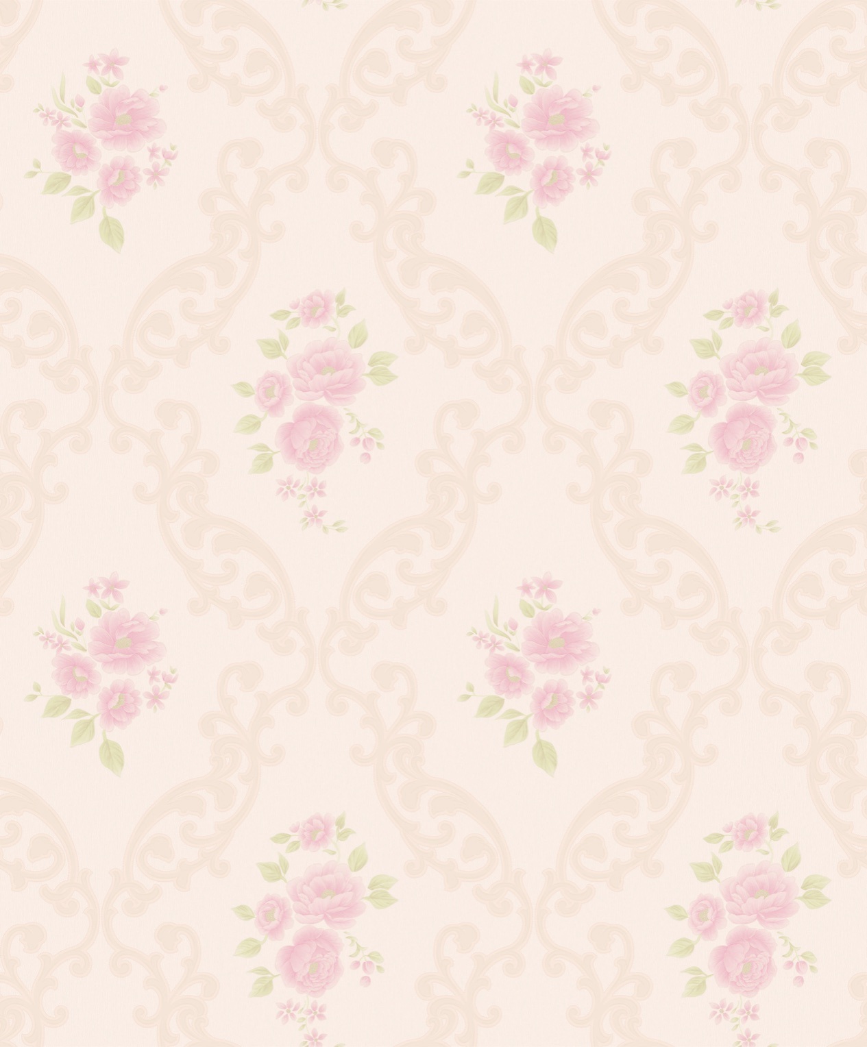 New PVC High Quality Wallpaper Embossing Damask Flower Design