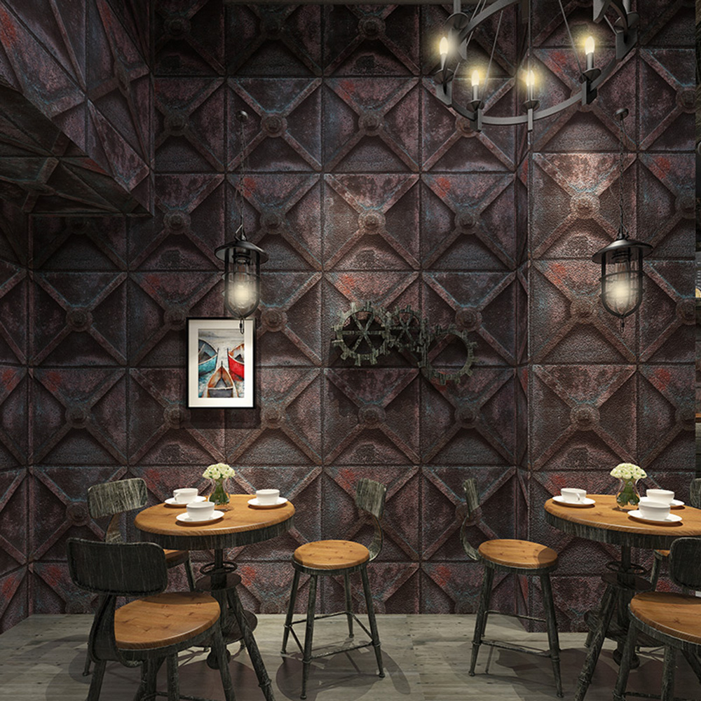 New PVC High Quality Wallpaper Modern 3D Industrial Design