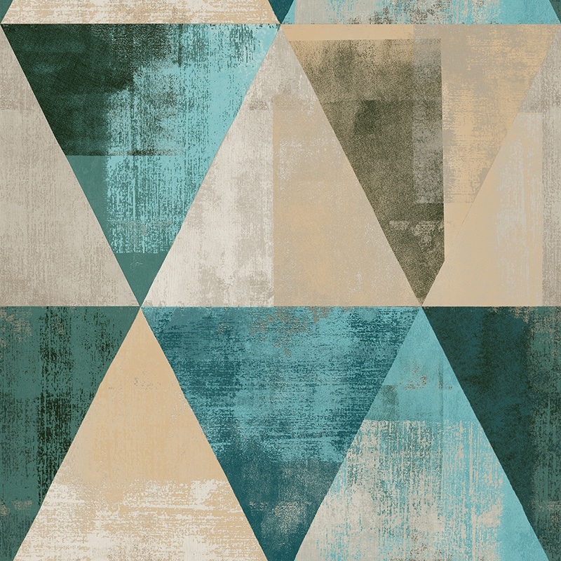 New PVC High Quality Wallpaper Modern Colorful Geometry Design