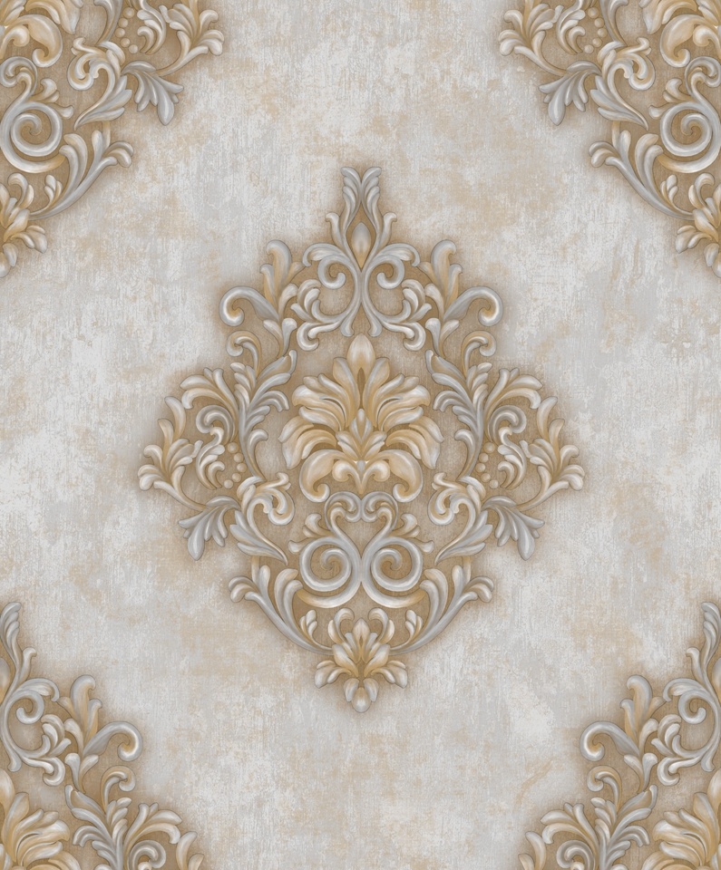 New PVC High Quality Wallpaper Luxury Classic Damask Design