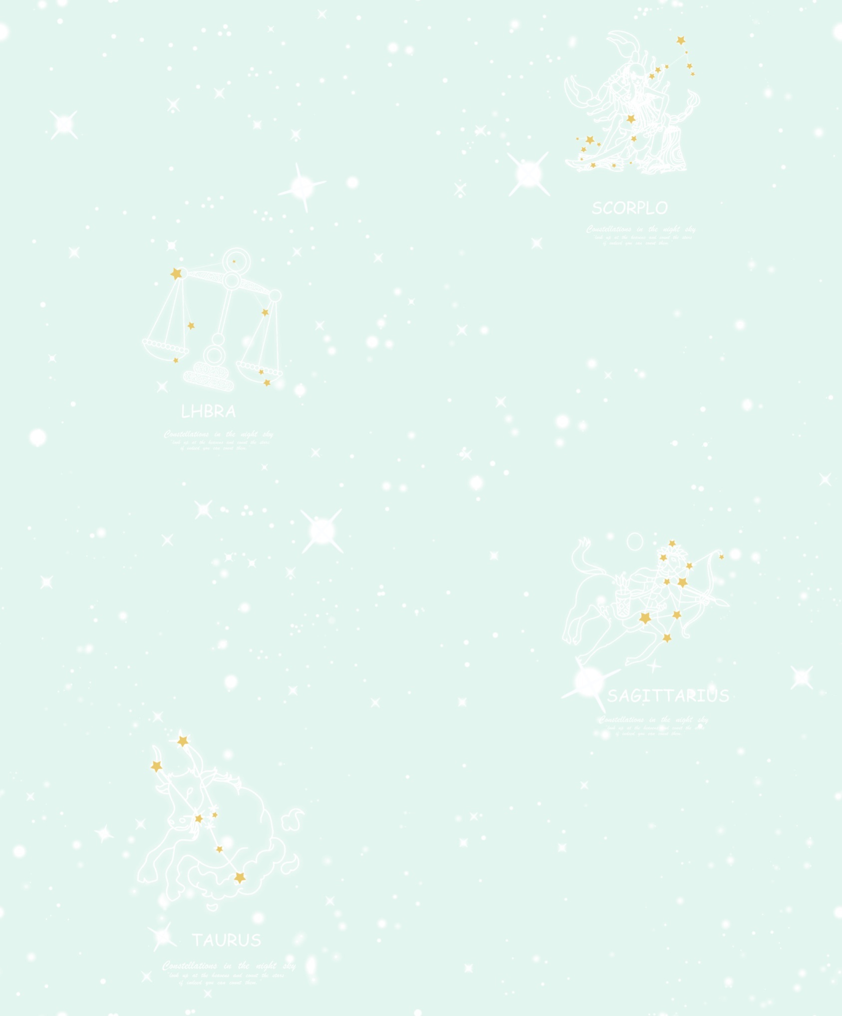 New PVC High Quality Wallpaper Kids Constellation Design