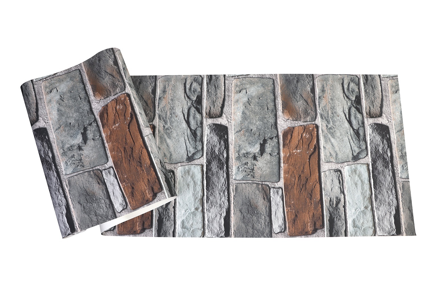 New PVC High Quality Wallpaper Modern Colorful Stone Brick Style