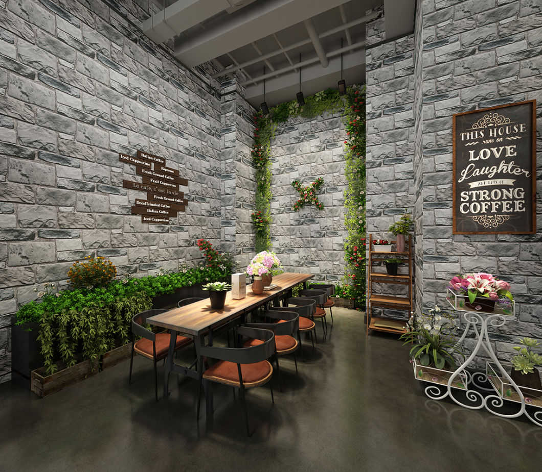 New PVC High Quality Wallpaper Modern Colorful Stone Brick Style