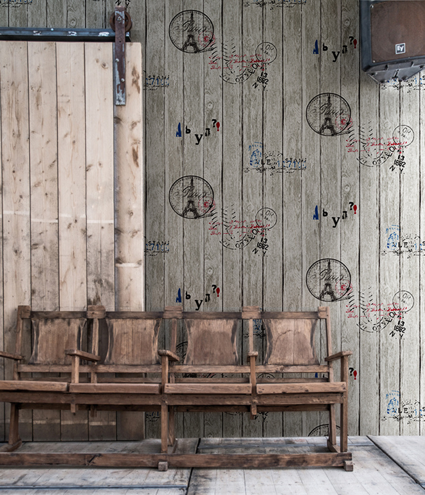 New PVC High Quality Wallpaper Modern Colorful Wooden Style