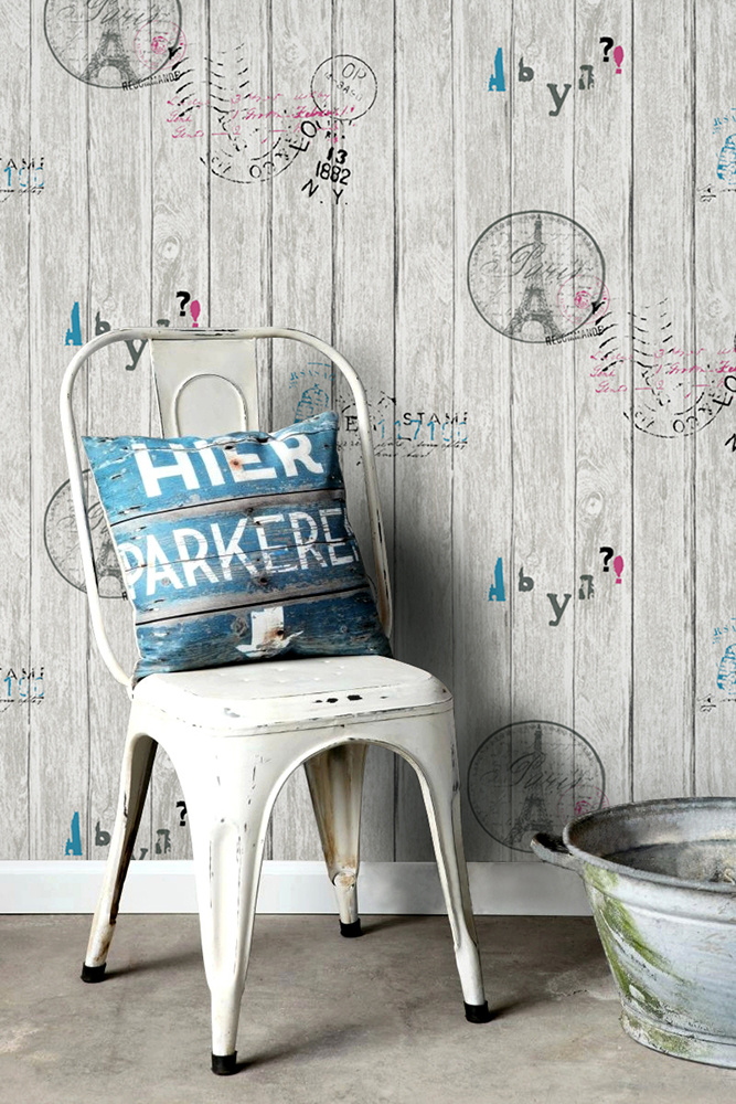 New PVC High Quality Wallpaper Modern Colorful Wooden Style
