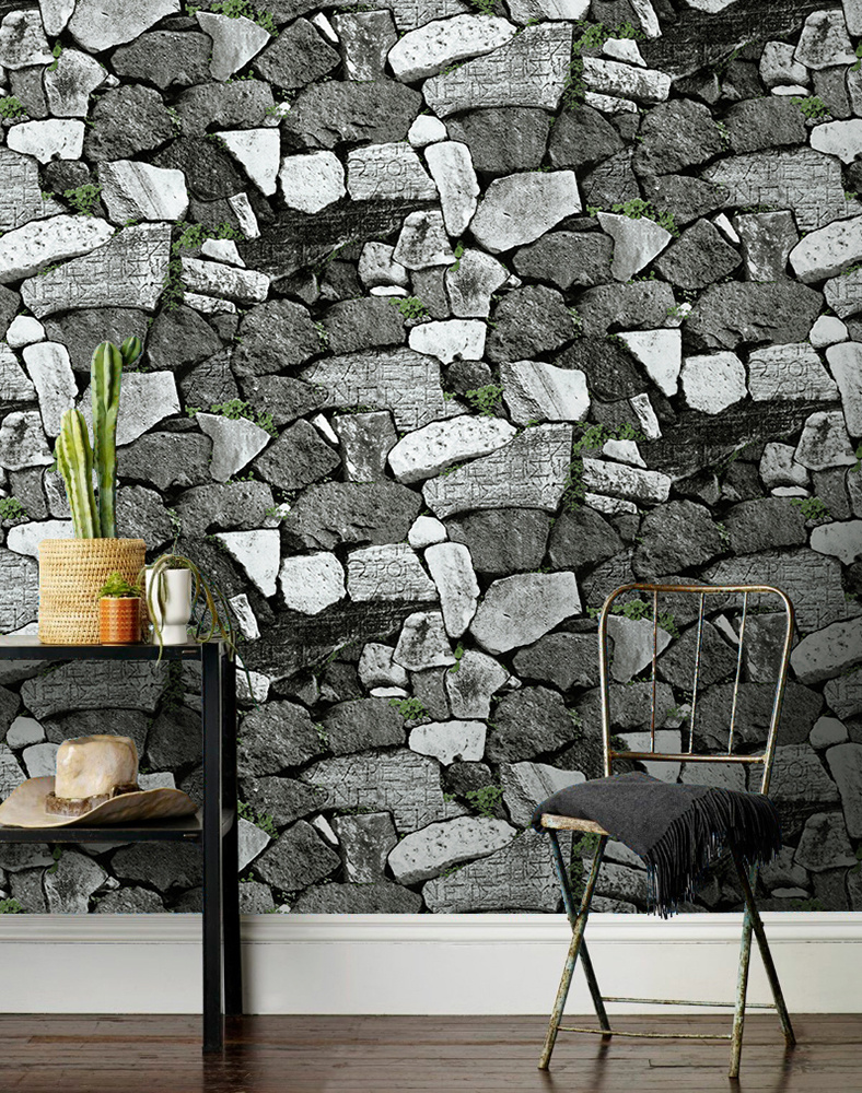 New PVC High Quality Wallpaper Stones Style
