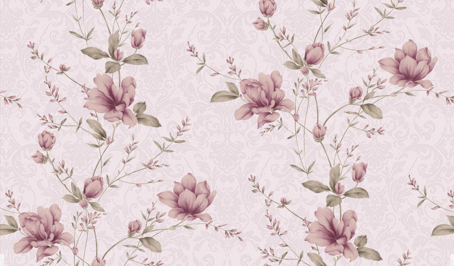 1.06 PVC Flower Pastoral Style Design High Quality PVC Wallpaper Home Decoration