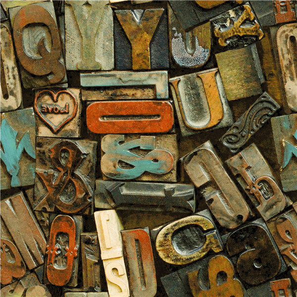 2021 New Design PVC Wallpaper Modern Industrial Letter Design