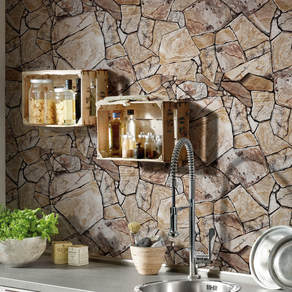 New PVC High Quality Wallpaper Modern Luxury Nature Stone Design