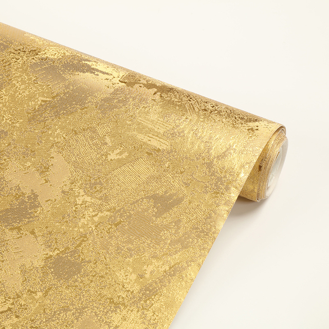 Gold Foil PVC Wallpaper Waterproof Wall Paper for Home Decor