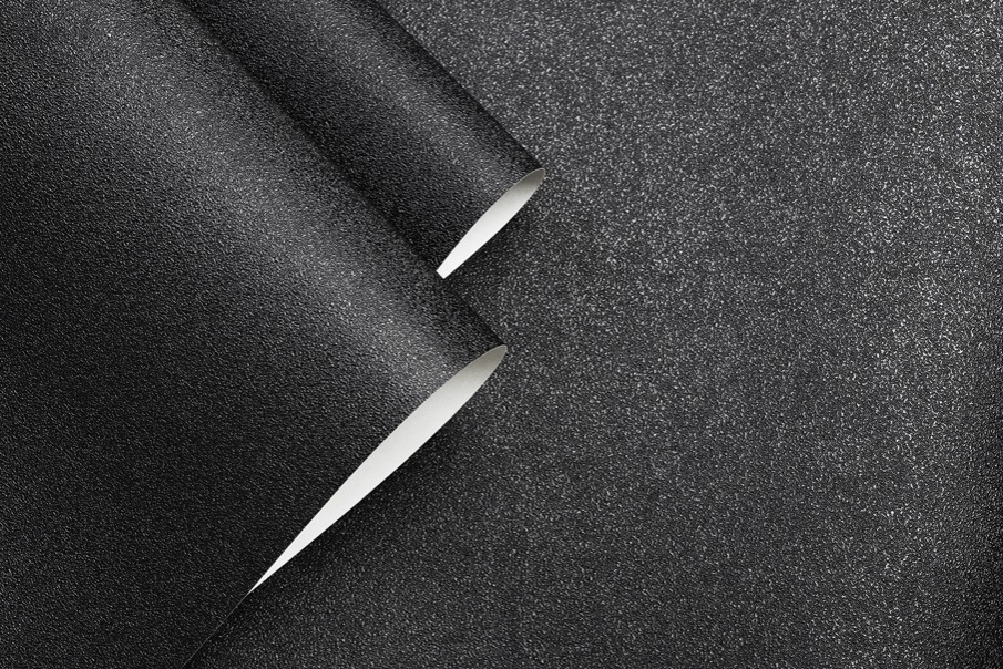 New PVC High Quality Wallpaper Modern Luxury Black Plain Design