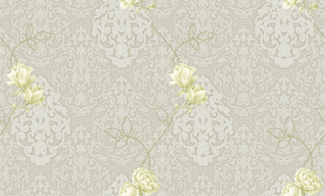 1.06 PVC Damask Flower Design High Quality PVC Wallpaper Home Decoration