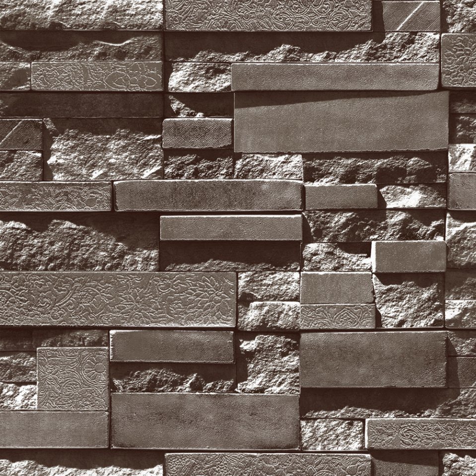 PVC Vinyl Wallpaper Modern Stone 3D Wall Paper