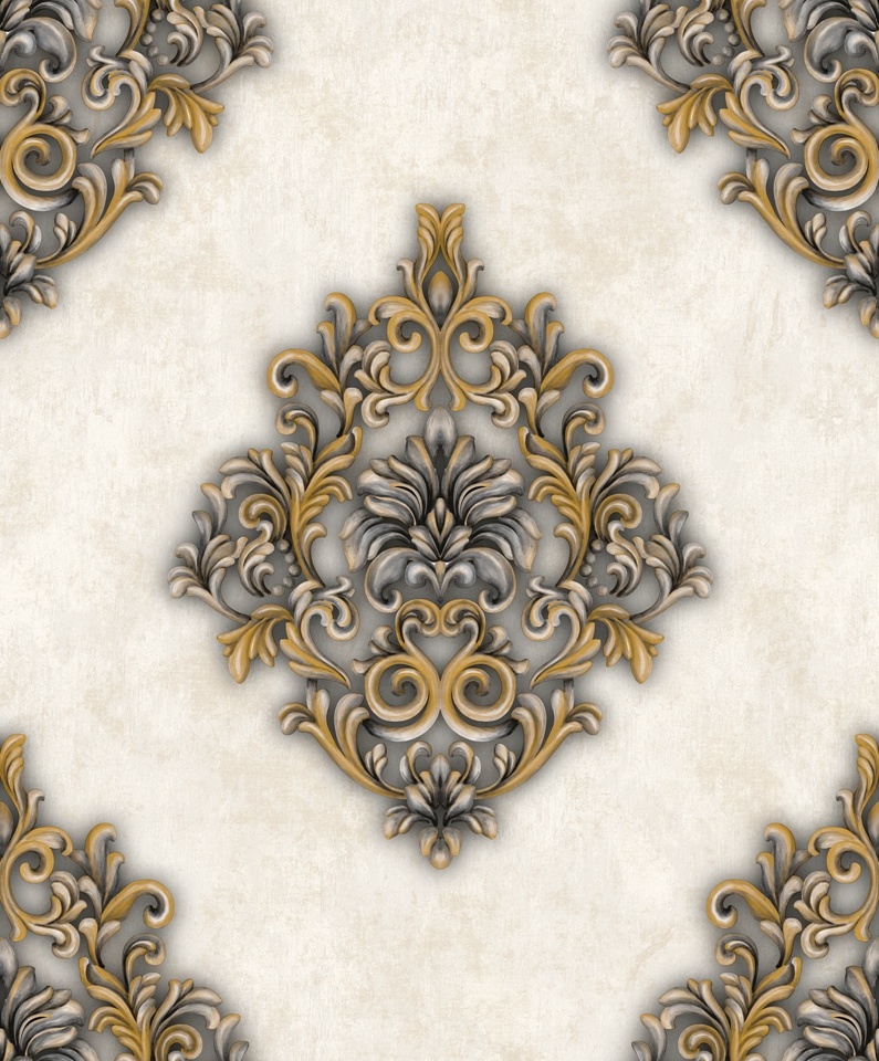 New PVC High Quality Wallpaper Luxury Classic Damask Design