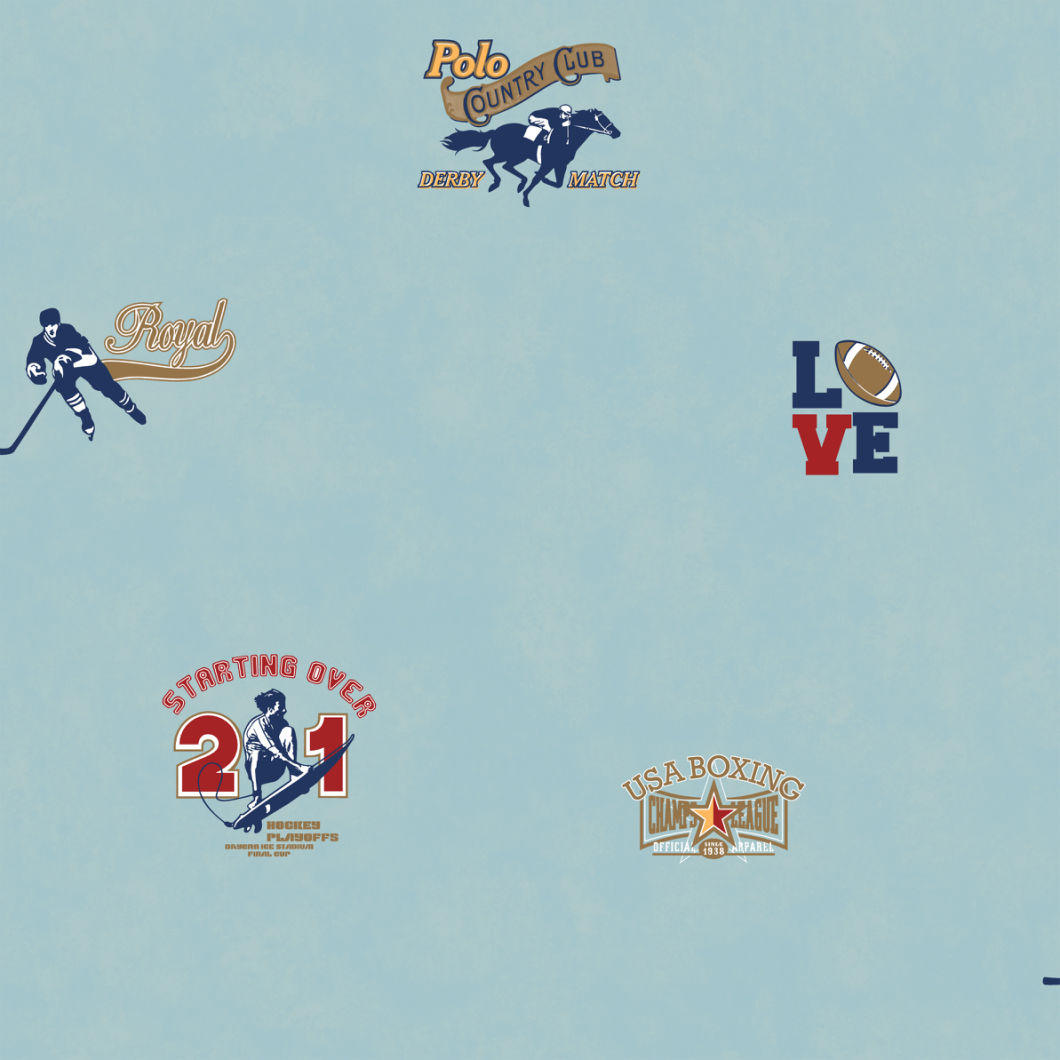 New PVC High Quality Wallpaper Kids Sports Design