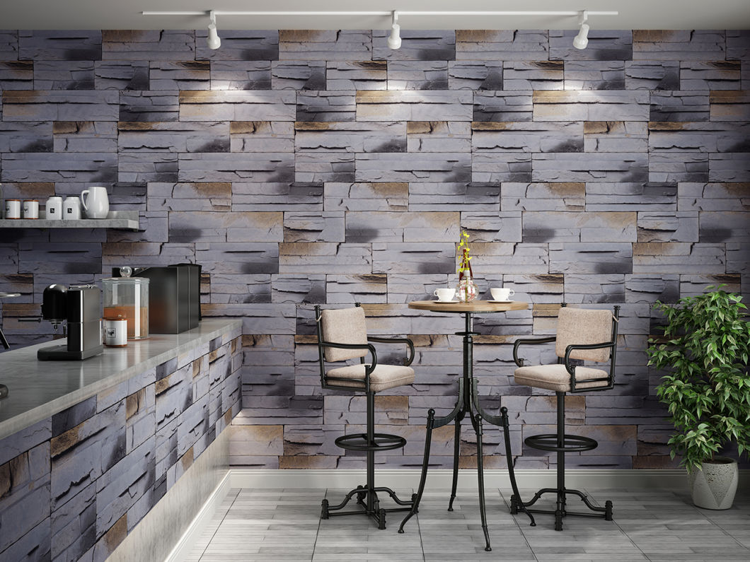 New PVC High Quality Wallpaper Modern Colorful Stones Style