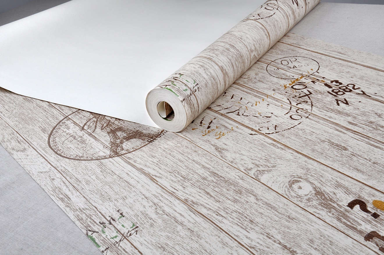 New PVC High Quality Wallpaper Modern Colorful Wooden Style