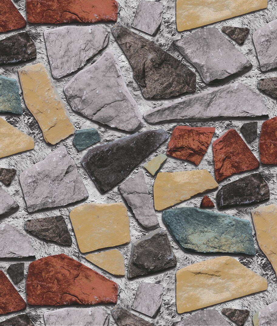 PVC Vinyl Wall Paper Modern Stone 3D Wallpaper