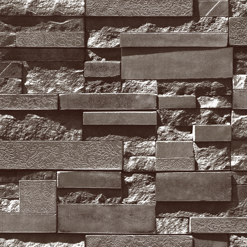 PVC Vinyl Wallpaper Modern Stone 3D Wall Paper