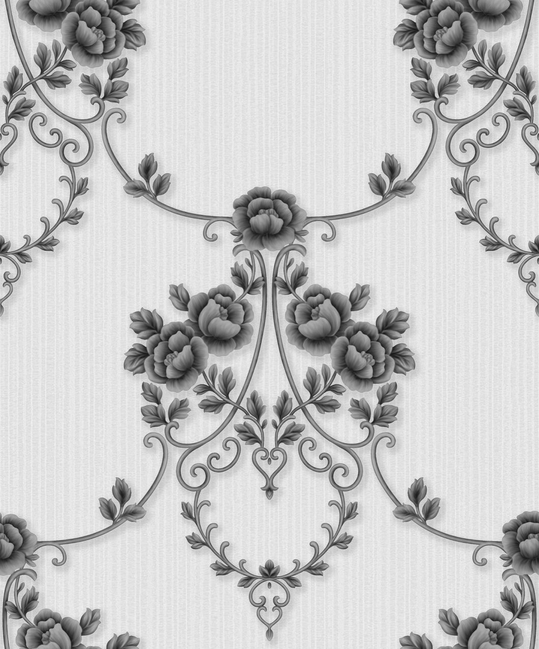 PVC Damask Flower Design Deep Embossing High Quality PVC Wallpaper