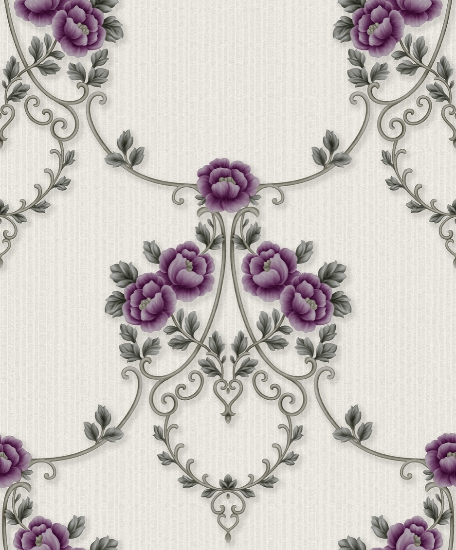 PVC Damask Flower Design Deep Embossing High Quality PVC Wallpaper