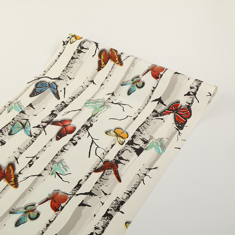PVC Wallpaper Vinyl Waterproof 3D Wall Paper for Living Room