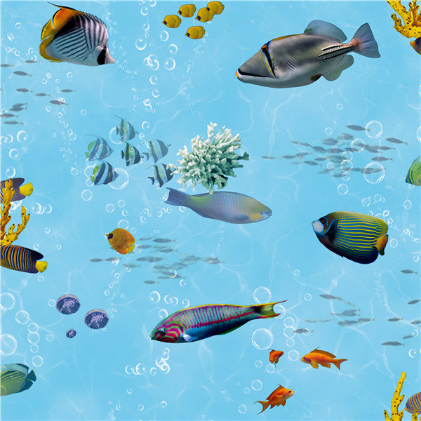 2021 New Design PVC Wallpaper Kids Undersea World Design