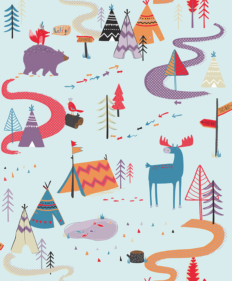 New PVC High Quality Wallpaper Kids Animals Design