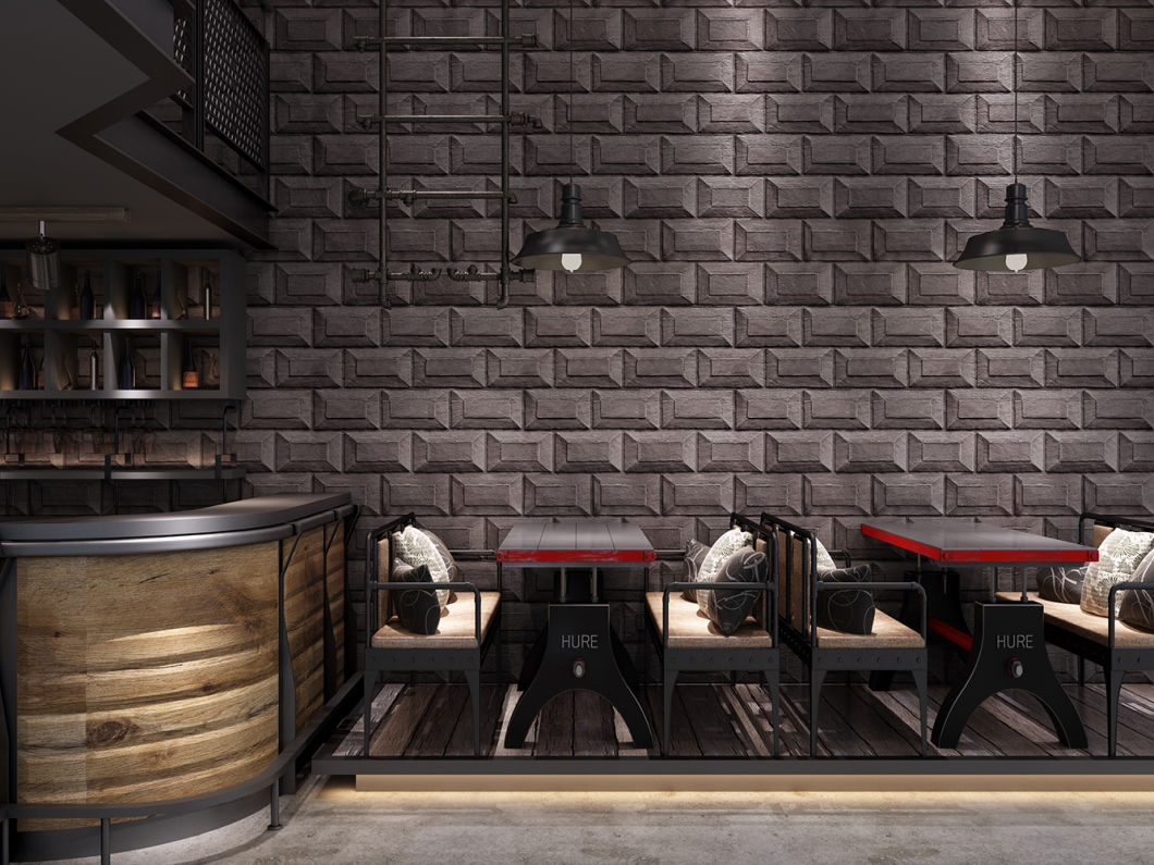 New PVC High Quality Wallpaper Modern Industry Brick Style