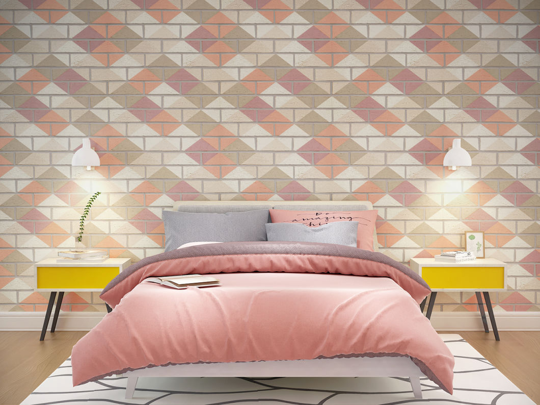 New PVC High Quality Wallpaper Modern Luxury Colorful Brick Design