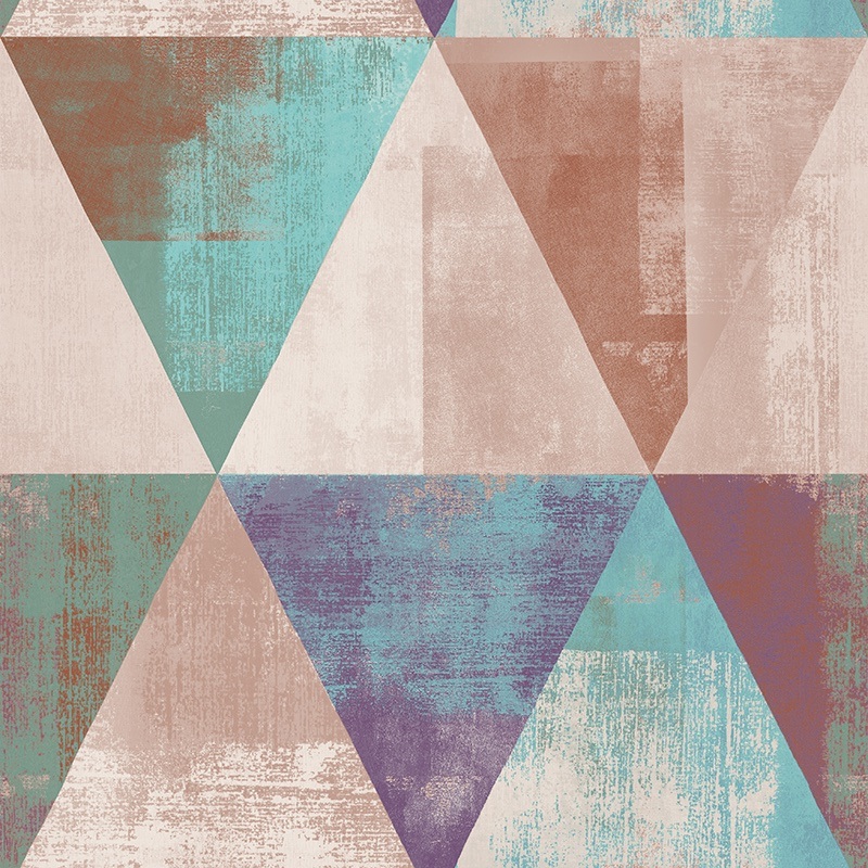 New PVC High Quality Wallpaper Modern Colorful Geometry Design