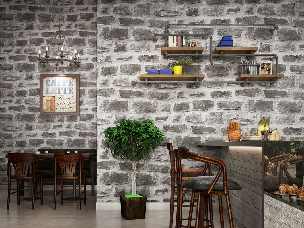 New PVC High Quality Wallpaper Modern Old Brick Style