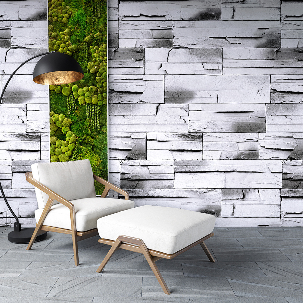 New PVC High Quality Wallpaper Modern Colorful Stones Style