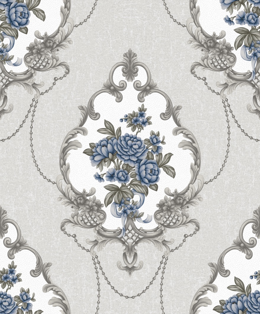 PVC Deep Embossing Damask Flower Design High Quality PVC Wallpaper Home Decoration