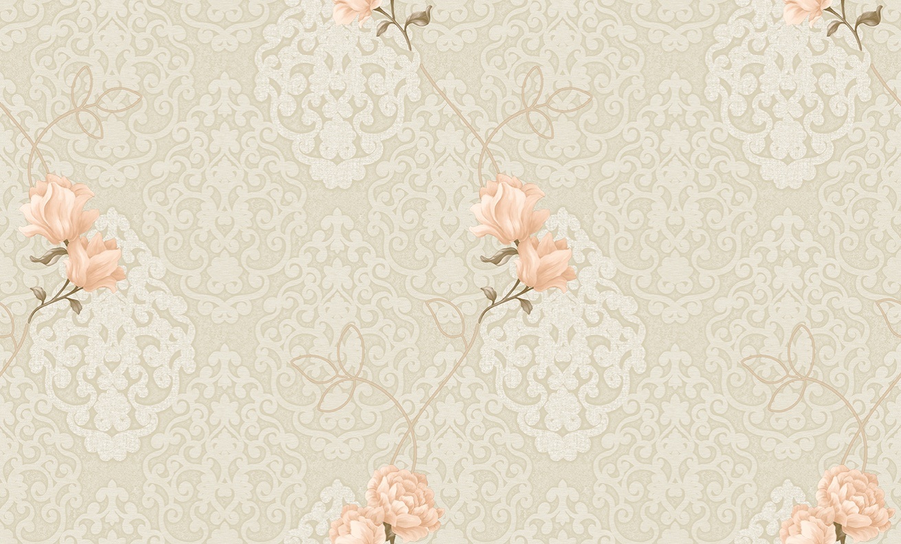 1.06 PVC Damask Flower Design High Quality PVC Wallpaper Home Decoration