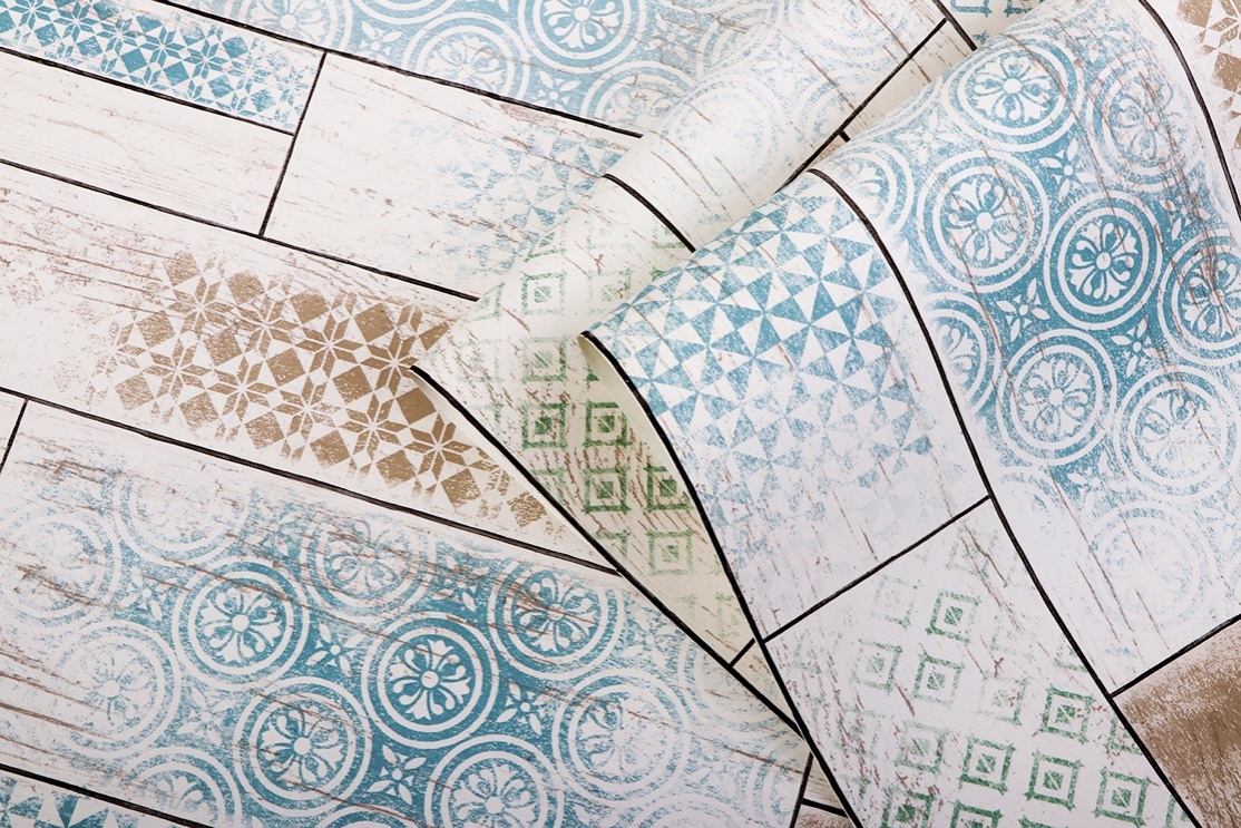 New PVC High Quality Wallpaper Modern Luxury Colorful Wooden Design